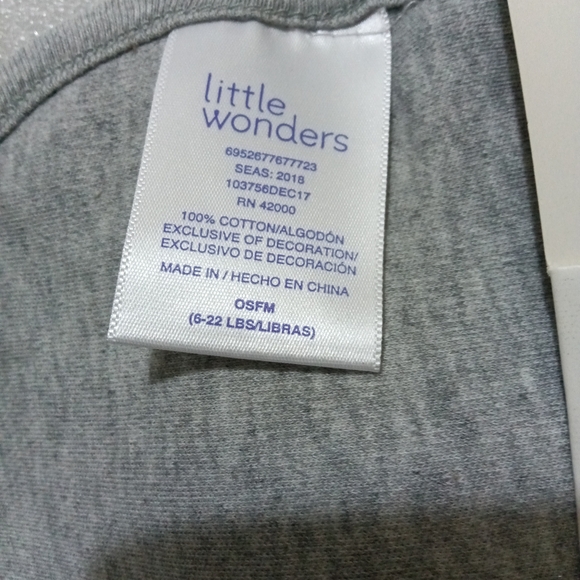 Little Wonders Gray Baby Bibs - Made in the USA - Picture 6 of 14